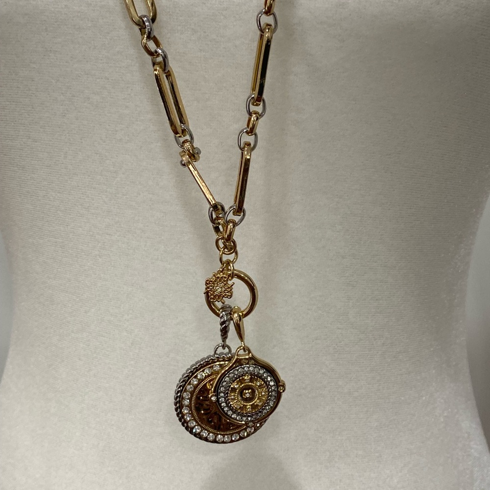 White House Black Market Gold and Silver Pendant Necklace - Picture 10 of 10